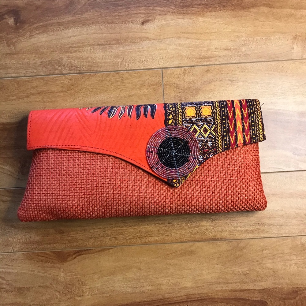 African print clutch purse